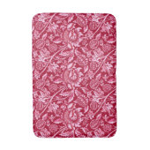 ウィリアム・モリスひまわりの花、バーガンディとピンク バスマット (正面縦)