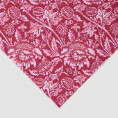 ウィリアム・モリスひまわりの花、バーガンディとピンク 薄葉紙 (詳細)