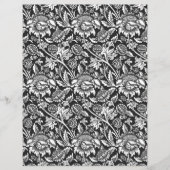 ウィリアム・モリスひまわり花、黒、白、グレー (正面)