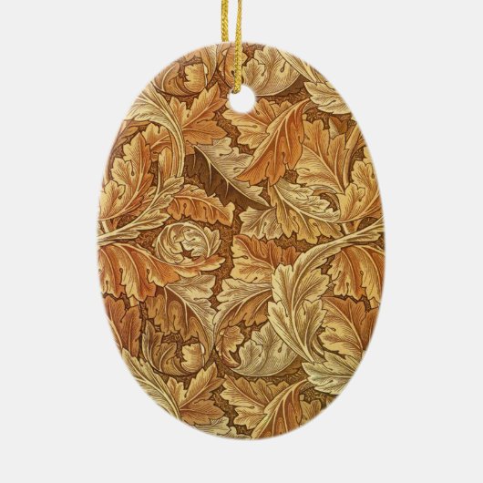 ウィリアム・モリスアカンサス・ブラウン紅葉 セラミックオーナメント (裏面)