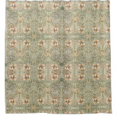 ウィリアム・モリスアンティークハニーサックルクラシックフローラ シャワーカーテン (正面)