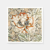 ウィリアム・モリスアンティークハニーサックルクラシックフローラ スタンダードカクテルナプキン (正面)
