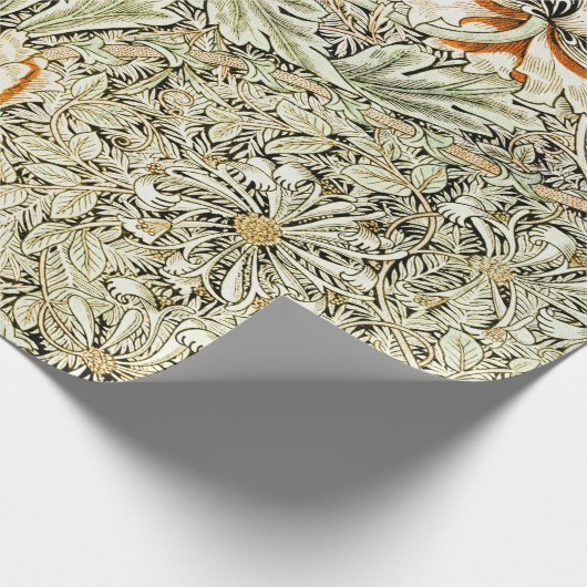 ウィリアム・モリスアンティークハニーサックルクラシックフローラ ラッピングペーパー (角)