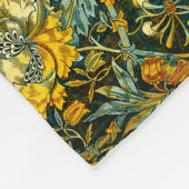 ウィリアム・モリスアンティークハニーサックルフローラルパターン フリースブランケット (角)