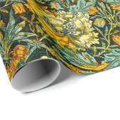 ウィリアム・モリスアンティークハニーサックルフローラルパターン ラッピングペーパー (ロールコーナー)