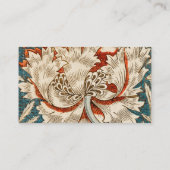 ウィリアム・モリスアンティークハニーサックルフローラルパターン 名刺 (裏面)