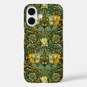 ウィリアム・モリスアンティークハニーサックルフローラルパターン iPhone 16ケース