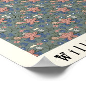 ウィリアム・モリスアールヌーボーフラワーデザイングリーン ポスター (角)