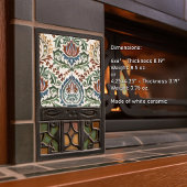 ウィリアム・モリスアールヌーボーフローラビクトリアンレプロ タイル