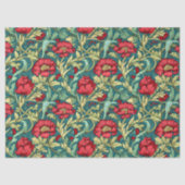 ウィリアム・モリスインスパイアバルガンの埃っぽい緑 薄葉紙 (正面)