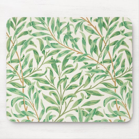 ウィリアム・モリスウィロー・バウ。ヴィンテージ緑 マウスパッド (正面)