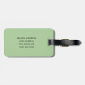 ウィリアム・モリスウィロー・バウ。ヴィンテージ緑 ラゲッジタグ (裏面横)