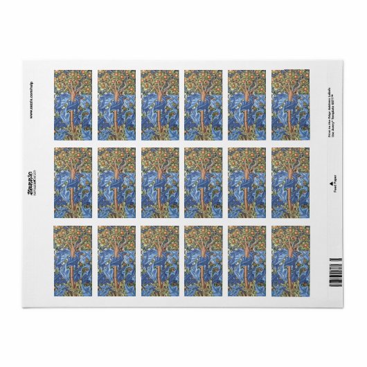 ウィリアム・モリスウッドペッカータペストリーフローラヴィンテージ ラベル (フルシート)