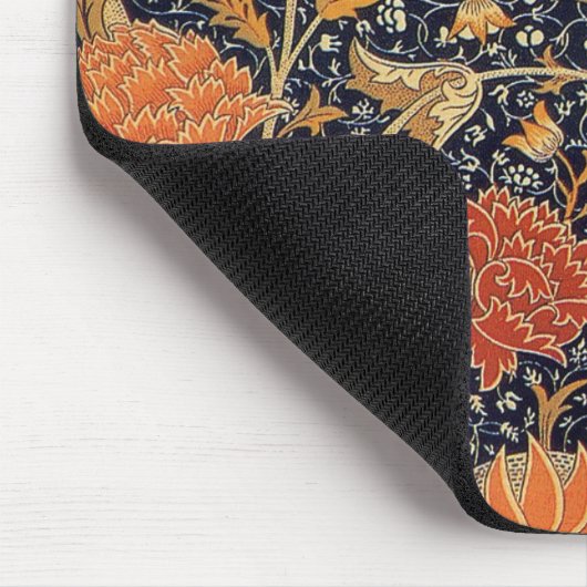 ウィリアム・モリスエレガント – オレンジの花の模様 マウスパッド (コーナー)