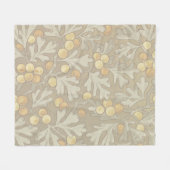 ウィリアム・モリスオークアンドアコーンフリース 空白の フリースブランケット (正面(横))