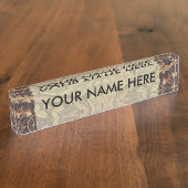 ウィリアム・モリスクラシックハニーサックル英美術 デスクネームプレート (側面)