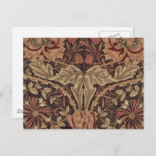 ウィリアム・モリスクラシックハニーサックル英美術 ポストカード (正面/裏面)