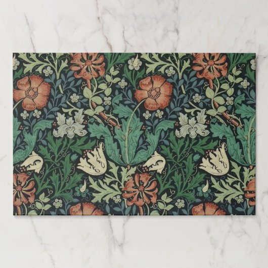 ウィリアム・モリスコンプトン花のアールヌーボーのパターン ペーパーパッド (正面)