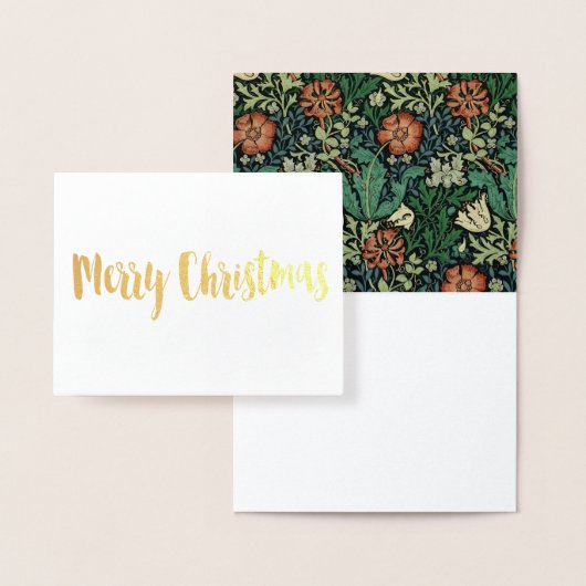 ウィリアム・モリスコンプトン花のアールヌーボーのパターン 箔カード (ディスプレー)