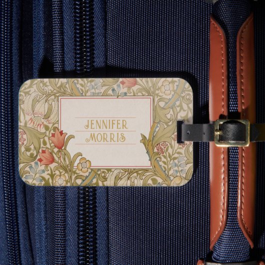 ウィリアム・モリスゴールデンリリーアールヌーボー ラゲッジタグ (正面インサイチュ4)