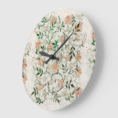 ウィリアム・モリスジャスミンフローラルパターンヴィンテージアート ラージ壁時計 (傾斜)