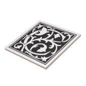 ウィリアム・モリススタイルイニシャル文字C タイル (側面)