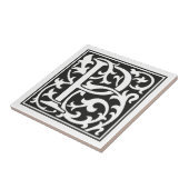 ウィリアム・モリススタイルイニシャル文字P タイル (側面)