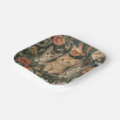 ウィリアム・モリススタイルヴィンテージ園の猫 ペーパープレート (傾斜あり)