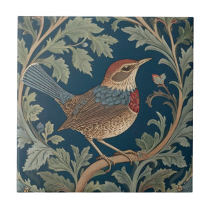 ウィリアム・モリススタイル右向きWren Bird タイル