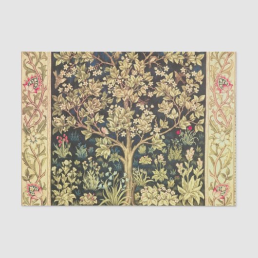 ウィリアム・モリスツリーオブライフフローラヴィンテージアート 薄葉紙 (正面)