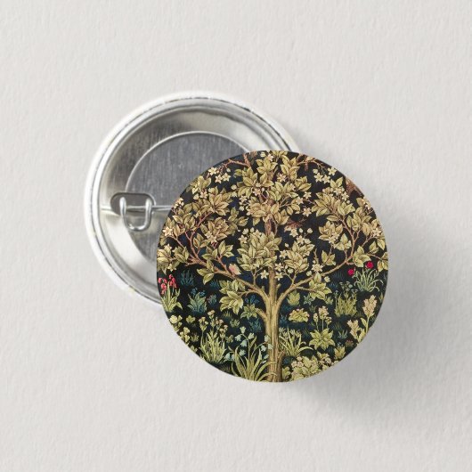 ウィリアム・モリスツリーオブライフヴィンテージプレラファエリート 缶バッジ (正面&裏面)