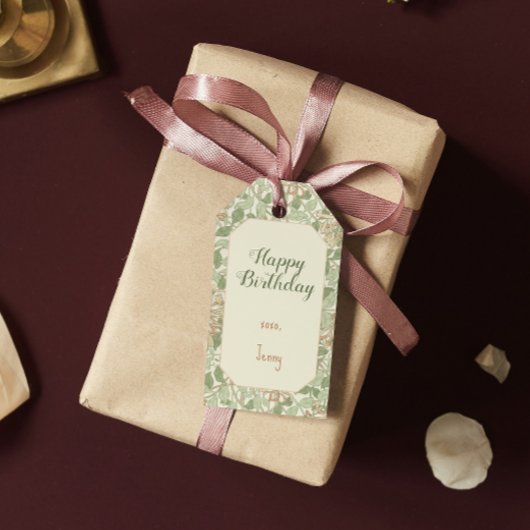 ウィリアム・モリスハニーサックルフローラヴィンテージ誕生日 ギフトタグ