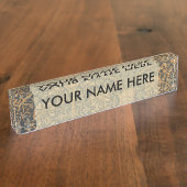 ウィリアム・モリスハニーサックルリッチ壁紙 デスクネームプレート (側面)