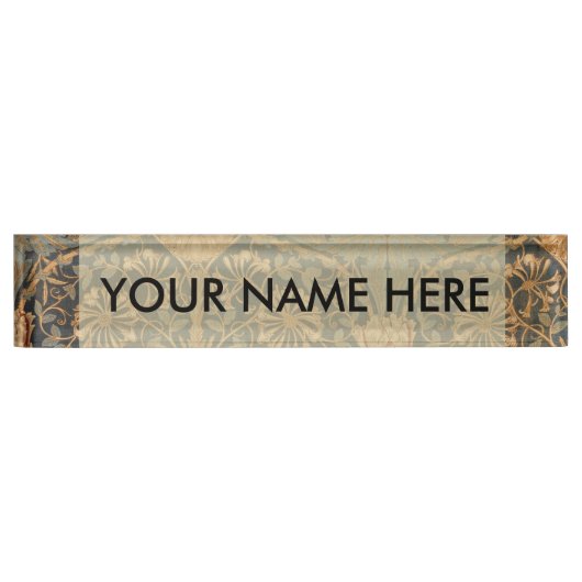 ウィリアム・モリスハニーサックルリッチ壁紙 デスクネームプレート (正面)