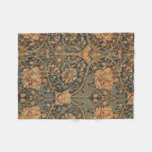 ウィリアム・モリスハニーサックルリッチ壁紙 フリースブランケット (正面(横))