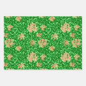 ウィリアム・モリスハニーサックル、ピンク。ピーチ・レッド ラッピングペーパーシート (正面3)