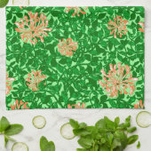 ウィリアム・モリスハニーサックル・ピーチ・アンド・グリーン キッチンタオル (折り畳み)