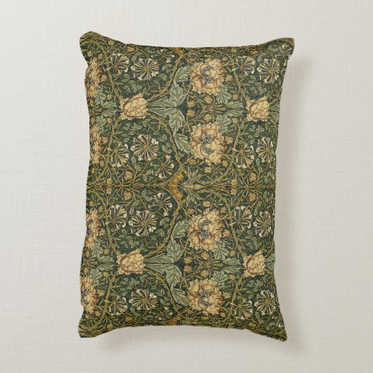 ウィリアム・モリスハニーサックル | ヴィンテージフローラ アクセントクッション (裏面(縦))