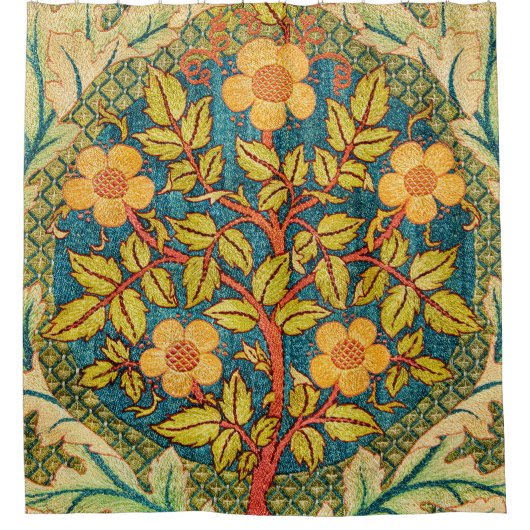 ウィリアム・モリスバラリース:クラシックアーツ&クラフツ シャワーカーテン (正面)