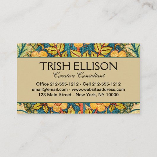 ウィリアム・モリスバラリース:クラシックアーツ&クラフツ 名刺 (裏面)