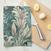 ウィリアム・モリスパターン(の模様が)あるフローラ キッチンタオル (四つ折り)