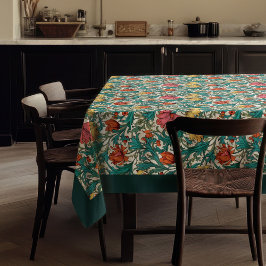 ウィリアム・モリスパンペネルテラコッタパステルブルー テーブルクロス