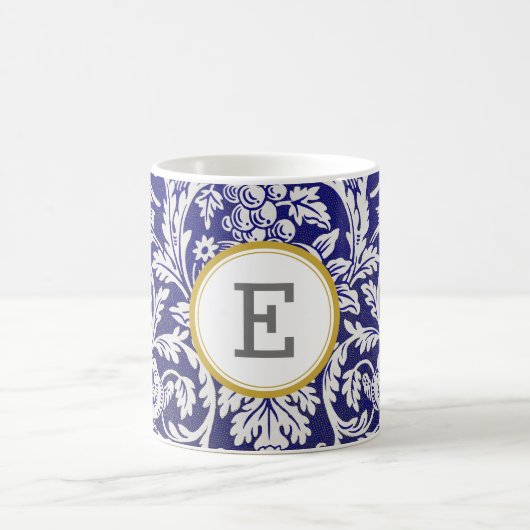 ウィリアム・モリスパーソナライズされたイニシャル コーヒーマグカップ (中央)