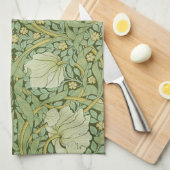 ウィリアム・モリスパーペネルフローラブルー壁紙 キッチンタオル (四つ折り)