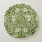 ウィリアム・モリスパーペネルフローラブルー壁紙 ラウンドクッション (裏面)