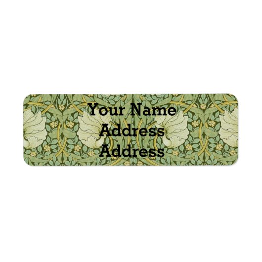 ウィリアム・モリスパーペネルフローラブルー壁紙 ラベル (正面)