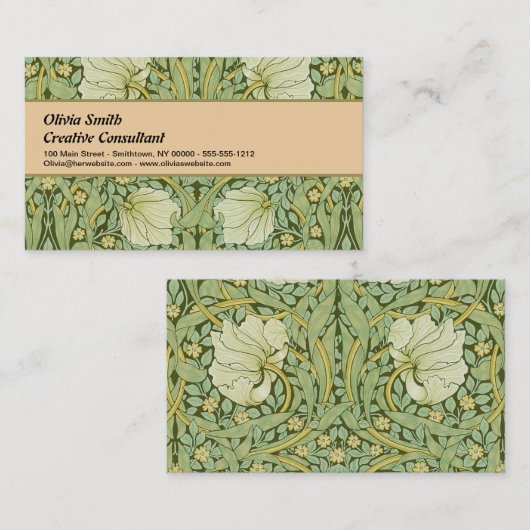 ウィリアム・モリスパーペネルフローラブルー壁紙 名刺 (正面/裏面)