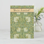 ウィリアム・モリスパーペネルフローラブルー壁紙 招待状 (スタンド正面)