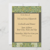 ウィリアム・モリスパーペネルフローラブルー壁紙 招待状 (裏面)