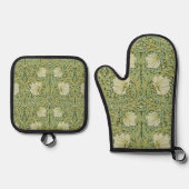 ウィリアム・モリスパーペネルフローラブルー壁紙 鍋つかみ&鍋敷きセット (正面)